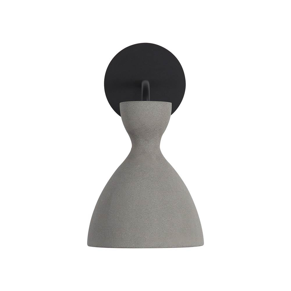Golden Lighting 2173-OWL GCT Matte Black Golden Lighting Aethera Integrated Led Wall Sconce In Grey Cement Image 1