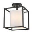 Golden Lighting 2243-1SF BLK-MWS Matte Black Golden Lighting Manhattan 1-light Semi-flush Mount In Matte Black Image 1