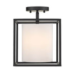 Golden Lighting Manhattan Golden Lighting Manhattan 1-light Semi-flush Mount In Matte Black