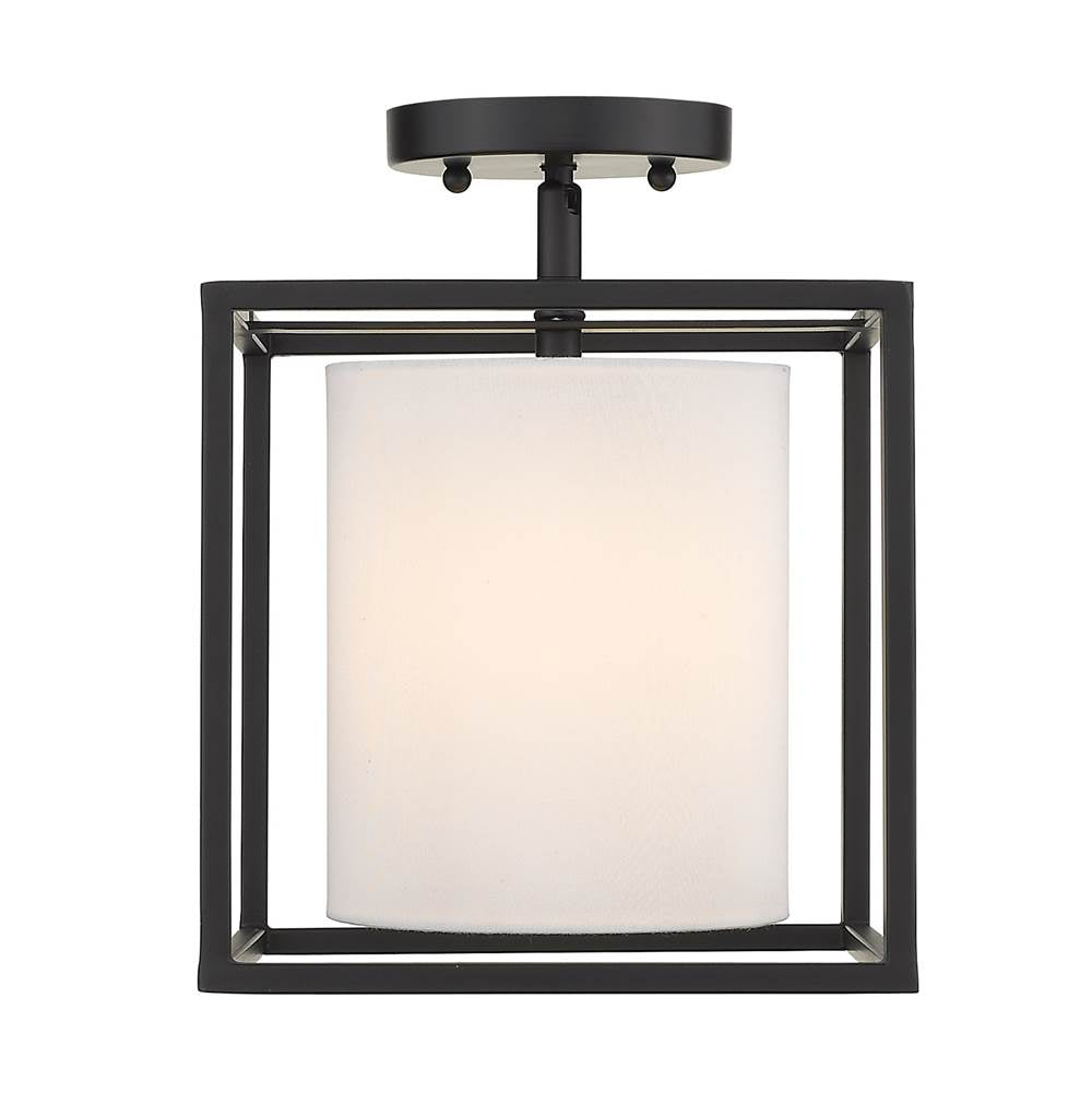Golden Lighting Manhattan Golden Lighting Manhattan 1-light Semi-flush Mount In Matte Black