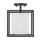 Golden Lighting 2243-1SF BLK-MWS Matte Black Golden Lighting Manhattan 1-light Semi-flush Mount In Matte Black Image 3