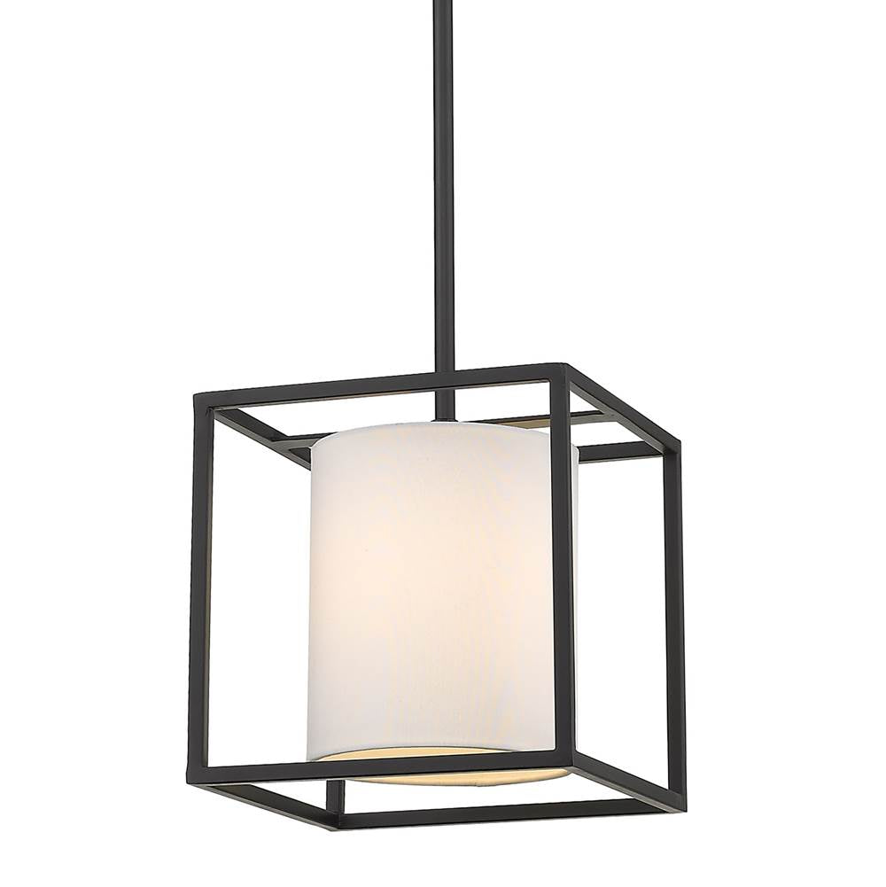 Golden Lighting 2243-1SF BLK-MWS Matte Black Golden Lighting Manhattan 1-light Semi-flush Mount In Matte Black Image 2