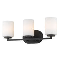 Golden Lighting 2243-BA3 BLK-OP Matte Black Golden Lighting Manhattan 3-light Vanity In Matte Black Image 1