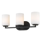 Golden Lighting 2243-BA3 BLK-OP Matte Black Golden Lighting Manhattan 3-light Vanity In Matte Black Image 1