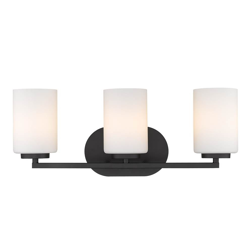 Golden Lighting Manhattan Golden Lighting Manhattan 3-light Vanity In Matte Black
