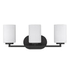 Golden Lighting 2243-BA3 BLK-OP Matte Black Golden Lighting Manhattan 3-light Vanity In Matte Black Image 4