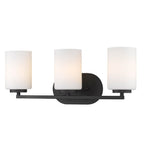 Golden Lighting 2243-BA3 BLK-OP Matte Black Golden Lighting Manhattan 3-light Vanity In Matte Black Image 3