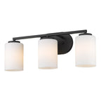 Golden Lighting 2243-BA3 BLK-OP Matte Black Golden Lighting Manhattan 3-light Vanity In Matte Black Image 2