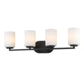 Golden Lighting 2243-BA4 BLK-OP Matte Black Golden Lighting Manhattan 4-light Vanity In Matte Black Image 1