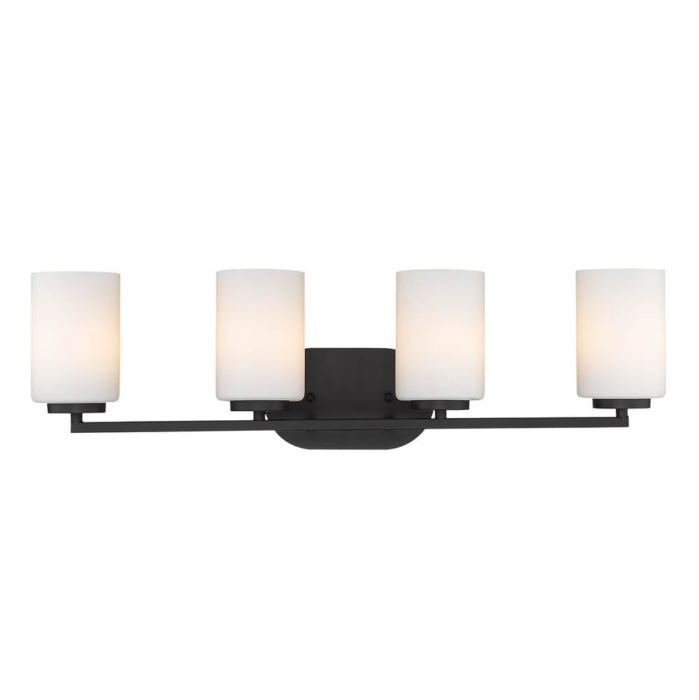 Golden Lighting Manhattan Golden Lighting Manhattan 4-light Vanity In Matte Black