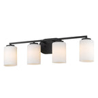 Golden Lighting 2243-BA4 BLK-OP Matte Black Golden Lighting Manhattan 4-light Vanity In Matte Black Image 2