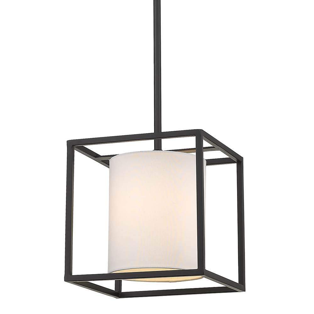 Golden Lighting 2243-M1L BLK-MWS Matte Black Golden Lighting Manhattan 1-light Pendant In Matte Black Image 1