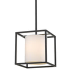 Golden Lighting 2243-M1L BLK-MWS Matte Black Golden Lighting Manhattan 1-light Pendant In Matte Black Image 1