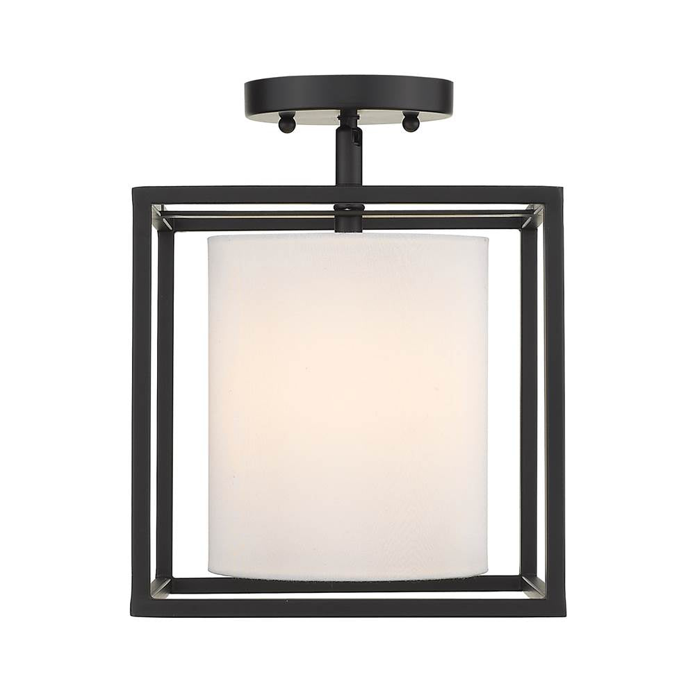 Golden Lighting 2243-M1L BLK-MWS Matte Black Golden Lighting Manhattan 1-light Pendant In Matte Black Image 2