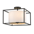 Golden Lighting 2243-SF BLK-MWS Matte Black Golden Lighting Manhattan 3-light Semi-flush Mount In Matte Black Image 1