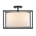 Golden Lighting Manhattan Golden Lighting Manhattan 3-light Semi-flush Mount In Matte Black