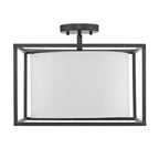 Golden Lighting 2243-SF BLK-MWS Matte Black Golden Lighting Manhattan 3-light Semi-flush Mount In Matte Black Image 4