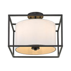 Golden Lighting 2243-SF BLK-MWS Matte Black Golden Lighting Manhattan 3-light Semi-flush Mount In Matte Black Image 3