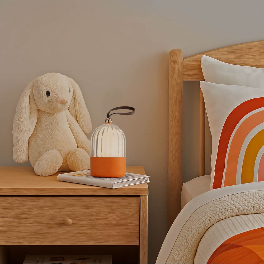 Golden Lighting 2253-4 MOR Matte Orange Wry Lighting Lunari Integrated Led Table Lamp In Matte Orange Image 3