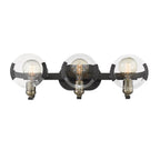 Golden Lighting 2635-BA3 BLK-AB Matte Black Wry Lighting Amari 3-light Vanity In Matte Black Image 1