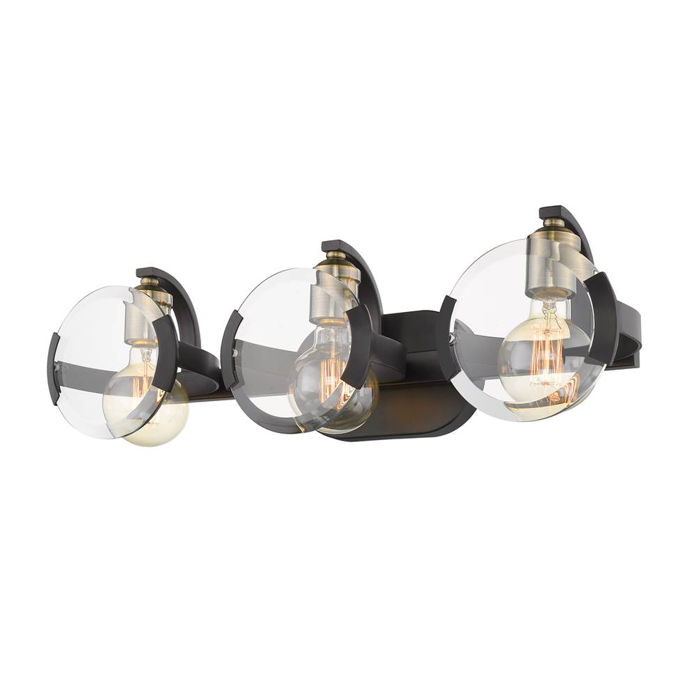Golden Lighting 2635-BA3 BLK-AB Matte Black Wry Lighting Amari 3-light Vanity In Matte Black Image 3