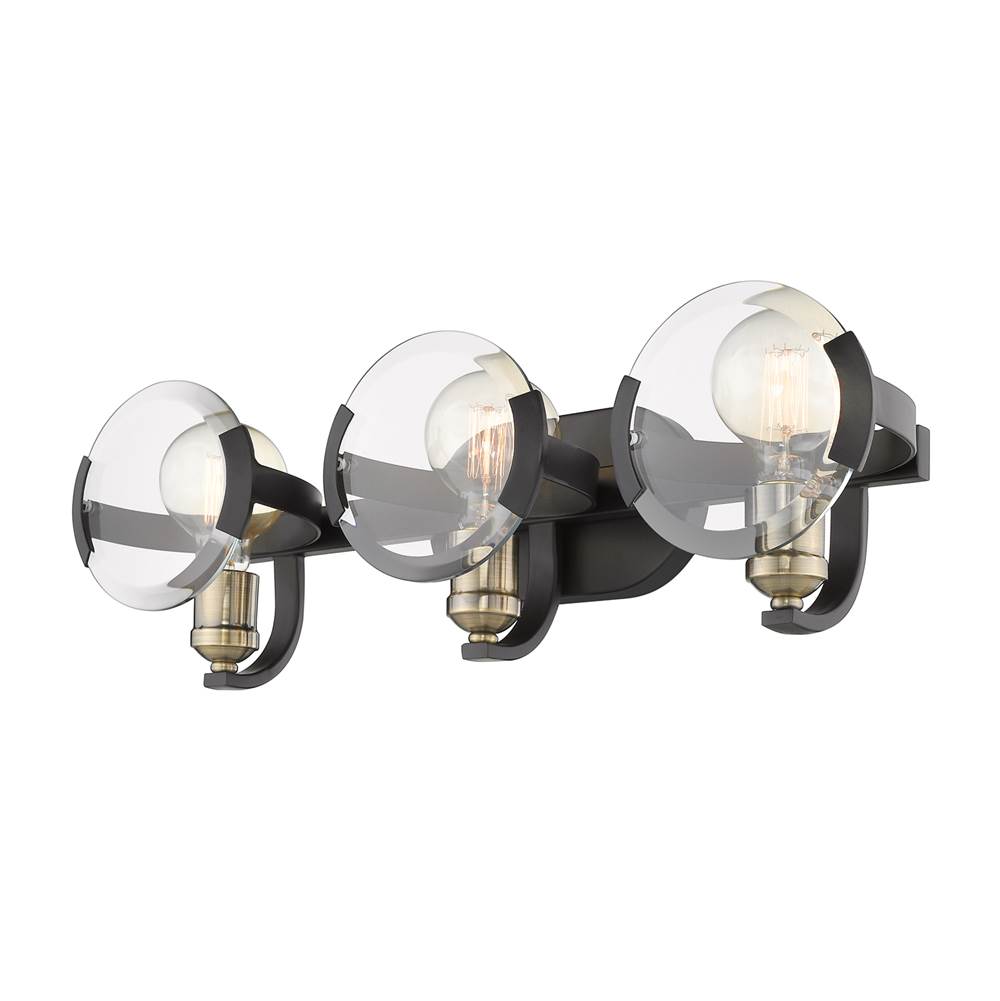 Golden Lighting 2635-BA3 BLK-AB Matte Black Wry Lighting Amari 3-light Vanity In Matte Black Image 2