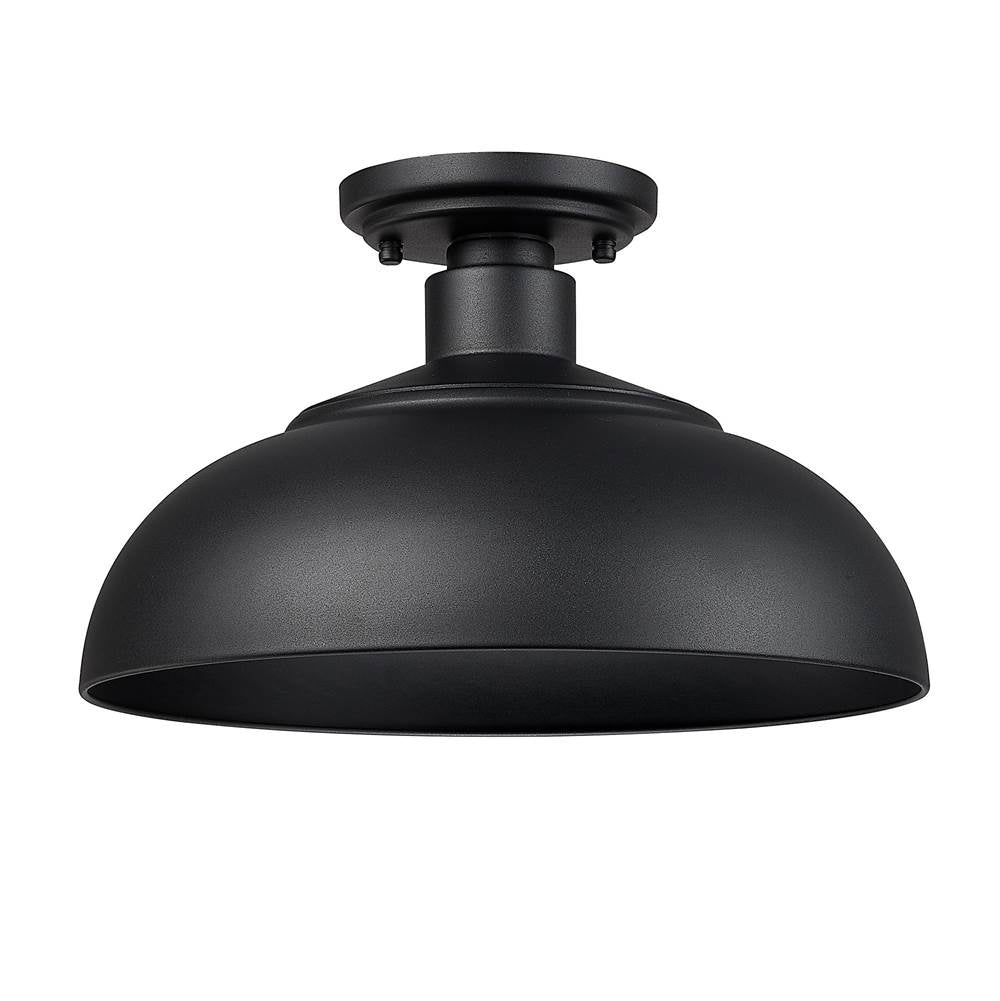 Golden Lighting 2866-OSF NB-NB Natural Black Yep By Golden Lighting Levitt 1-light Outdoor Ceiling In Natural Black And Natural Black Shade Image 1
