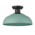 Golden Lighting 2866-OSF NB-NT Natural Black Yep By Golden Lighting Levitt 1-light Outdoor Ceiling In Natural Black And Natural Teal Shade Image 1