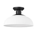 Golden Lighting 2866-OSF NB-NWT Natural Black Yep By Golden Lighting Levitt 1-light Outdoor Ceiling In Natural Black And Natural White Shade Image 1
