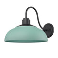 Golden Lighting 2866-OWL NB-NT Natural Black Yep By Golden Lighting Levitt 1-light Outdoor Wall In Natural Black And Natural Teal Shade Image 1