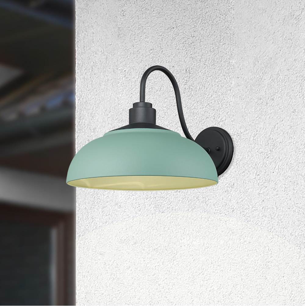 Golden Lighting 2866-OWL NB-NT Natural Black Yep By Golden Lighting Levitt 1-light Outdoor Wall In Natural Black And Natural Teal Shade Image 2