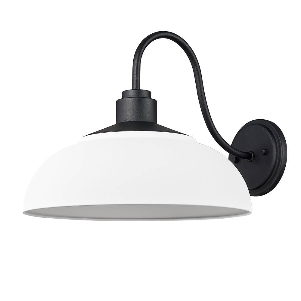 Golden Lighting 2866-OWL NB-NWT Natural Black Yep By Golden Lighting Levitt 1-light Outdoor Wall In Natural Black And Natural White Shade Image 1