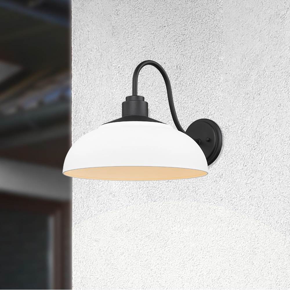 Golden Lighting 2866-OWL NB-NWT Natural Black Yep By Golden Lighting Levitt 1-light Outdoor Wall In Natural Black And Natural White Shade Image 2