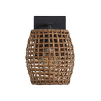 Golden Lighting Weavelight Wry Lighting Weavelight 1-light Wall Sconce In Natural Black