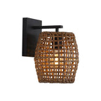 Golden Lighting 3000-1W NB-MAW Natural Black Wry Lighting Weavelight 1-light Wall Sconce In Natural Black Image 4