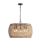Golden Lighting Weavelight Wry Lighting Weavelight 5-light Pendant In Natural Black