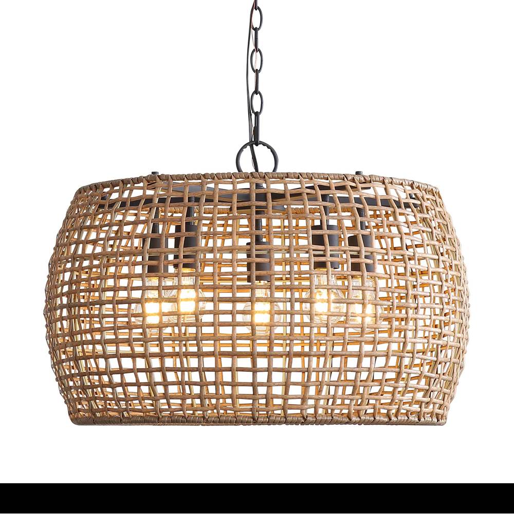 Golden Lighting 3000-5P NB-MAW Natural Black Wry Lighting Weavelight 5-light Pendant In Natural Black Image 1