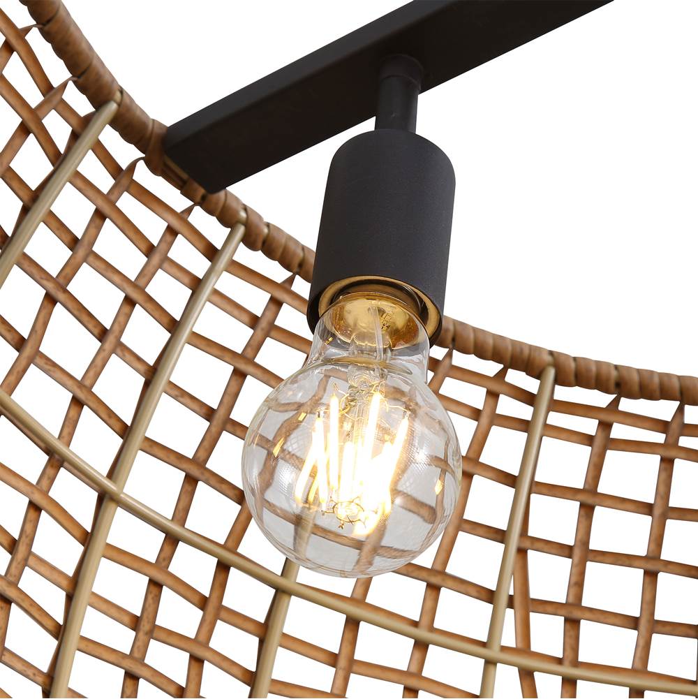 Golden Lighting 3000-5P NB-MAW Natural Black Wry Lighting Weavelight 5-light Pendant In Natural Black Image 4