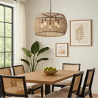 Golden Lighting 3000-5P NB-MAW Natural Black Wry Lighting Weavelight 5-light Pendant In Natural Black Image 3
