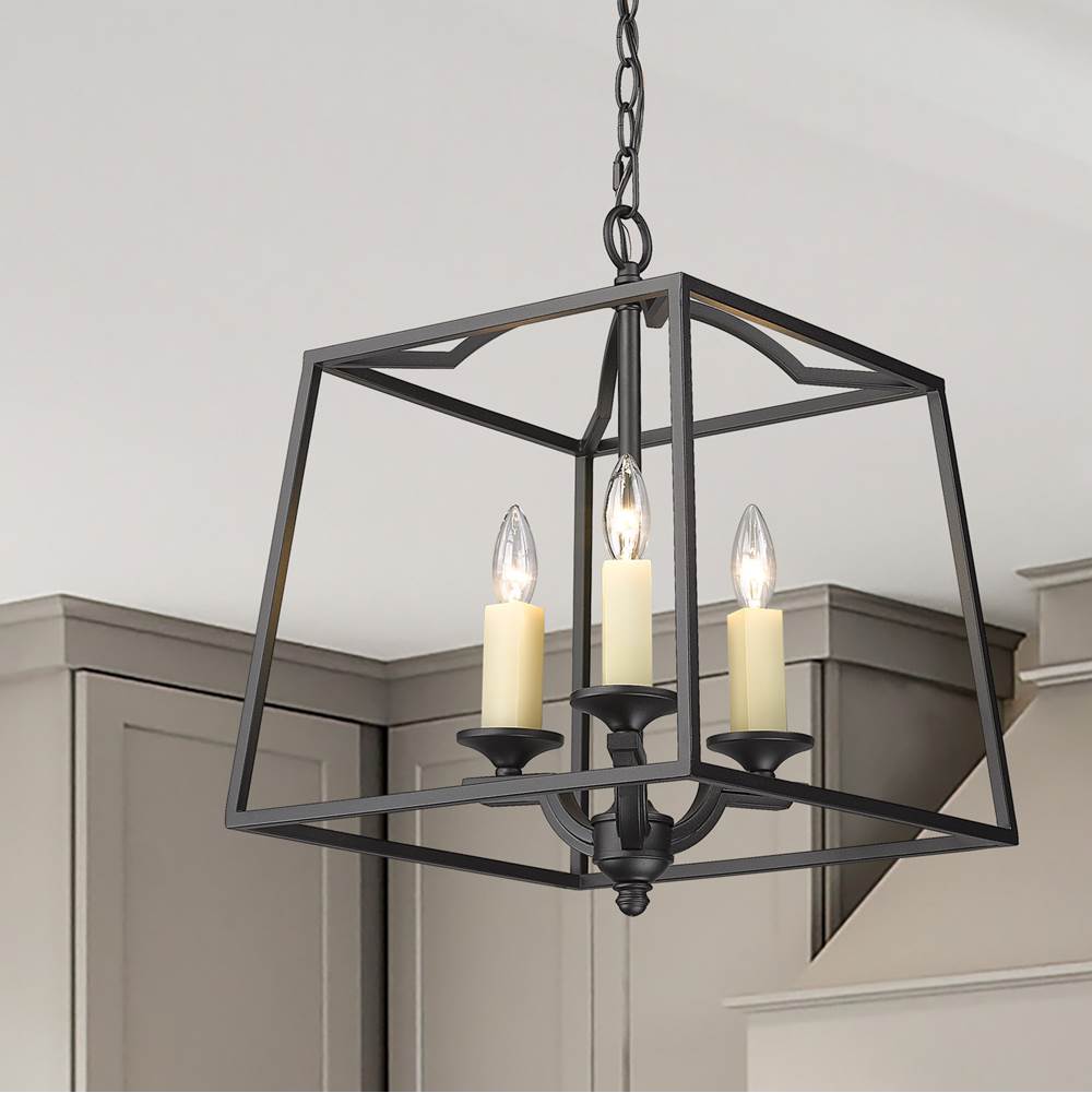 Golden Lighting 3072-3P NB Natural Black Golden Lighting Athena 3-light Pendant In Natural Black Image 3