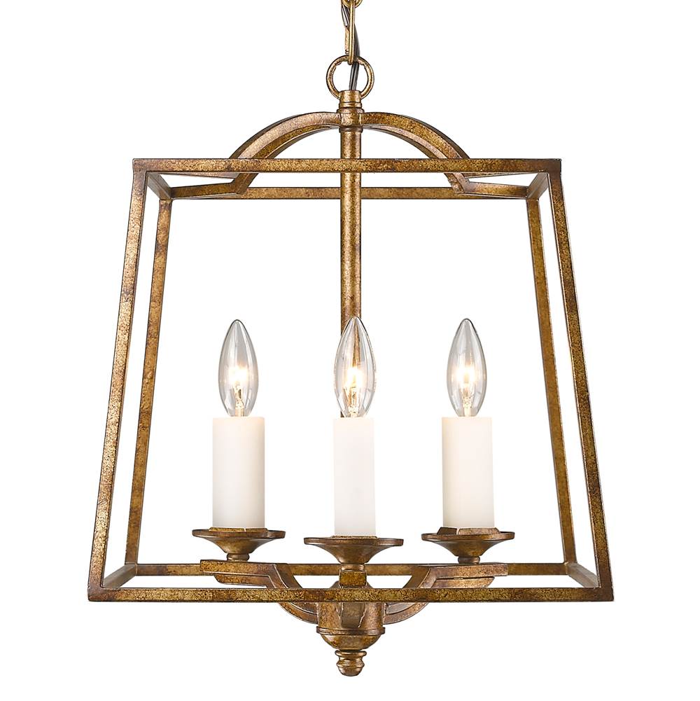 Golden Lighting 3072-3P GG Grecian Gold Golden Lighting Athena 3-light Pendant In Grecian Gold Image 1