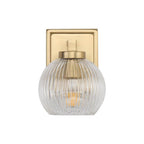 Golden Lighting 3094-BA1 BCB-RIB Brushed Champagne Brass Yep By Golden Lighting Elliott 1-light Vanity In Brushed Champagne Brass And Clear Ribbed Glass Image 1