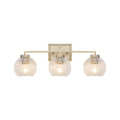 Golden Lighting 3094-BA3 BCB-RIB Brushed Champagne Brass Yep By Golden Lighting Elliott 3-light Vanity In Brushed Champagne Brass And Clear Ribbed Glass Image 1