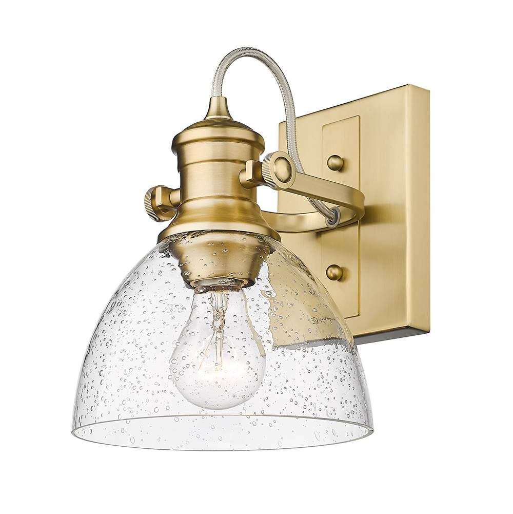Golden Lighting 3118-1SF BCB-SD Brushed Champagne Brass Yep By Golden Lighting Hines 1-light Semi-flush Mount In Brushed Champagne Brass Image 3