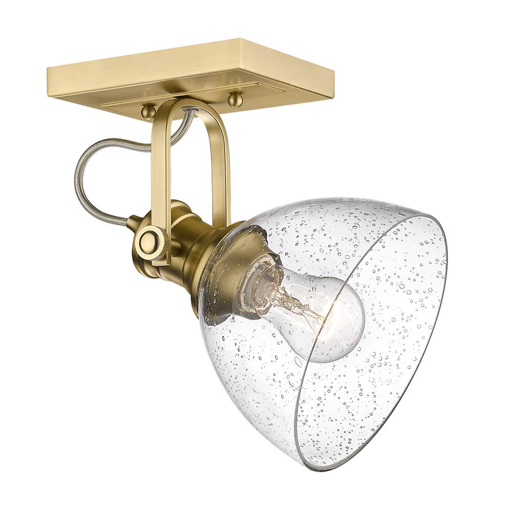 Golden Lighting 3118-1SF BCB-SD Brushed Champagne Brass Yep By Golden Lighting Hines 1-light Semi-flush Mount In Brushed Champagne Brass Image 1