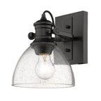 Golden Lighting 3118-1SF BLK-SD Matte Black Yep By Golden Lighting Hines 1-light Adjustable Semi-flush Mount In Matte Black And Seeded Glass Image 2