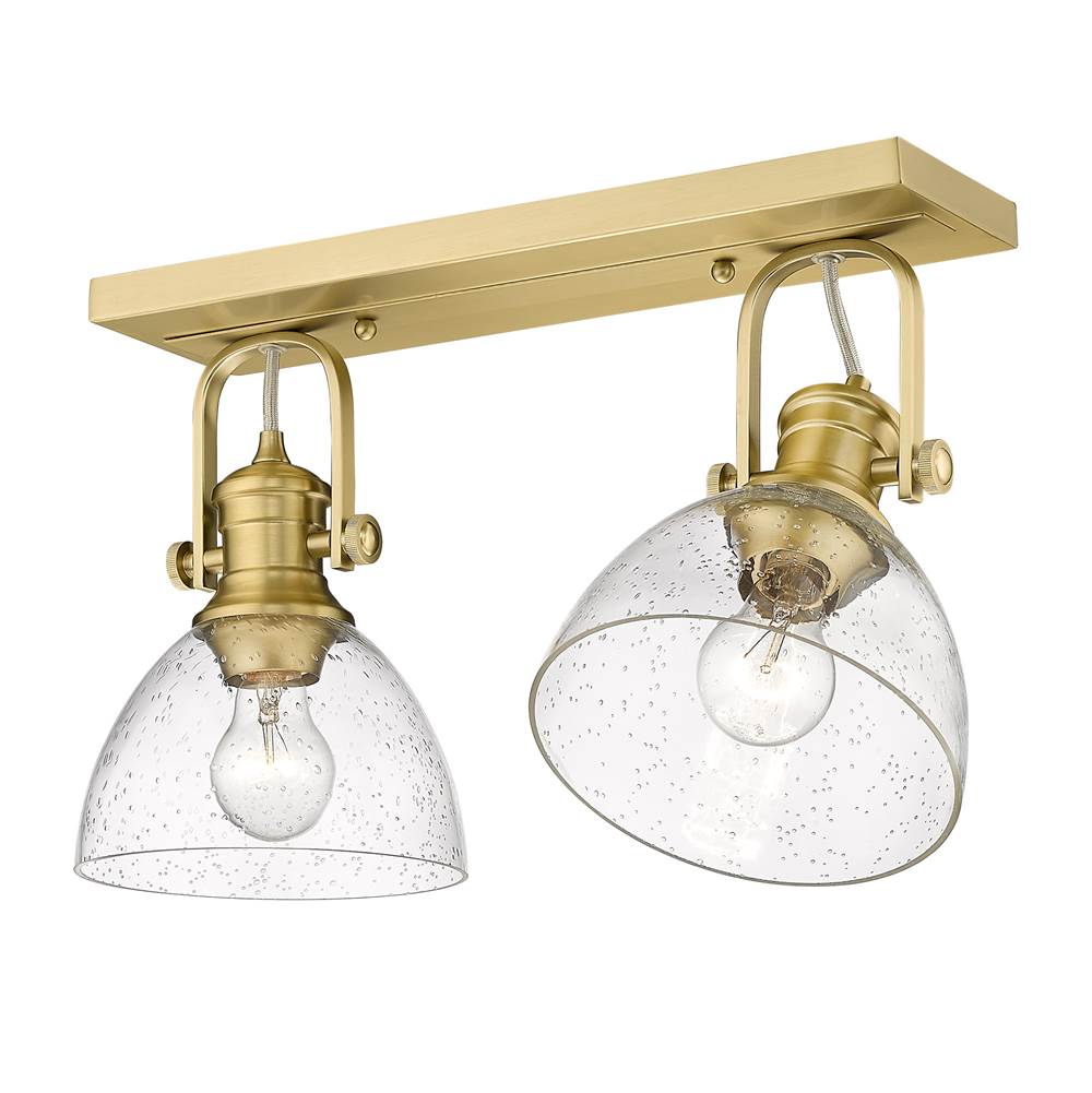 Golden Lighting 3118-2SF BCB-SD Brushed Champagne Brass Yep By Golden Lighting Hines 2-light Semi-flush Mount In Brushed Champagne Brass Image 1