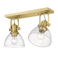 Golden Lighting 3118-2SF BCB-SD Brushed Champagne Brass Yep By Golden Lighting Hines 2-light Semi-flush Mount In Brushed Champagne Brass Image 1