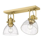 Golden Lighting 3118-2SF BCB-SD Brushed Champagne Brass Yep By Golden Lighting Hines 2-light Semi-flush Mount In Brushed Champagne Brass Image 1