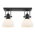 Golden Lighting 3118-2SF BLK-OP Matte Black Yep By Golden Lighting Hines 2-light Semi-flush Mount In Matte Black And Opal Glass Image 1